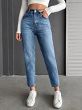 Kadın Yüksel Bel Mom Jean  Pantolon %100 cotton Esneme yok