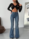 HerTon Kadın Yüksek Bel İspanyol Paça Jean Pantolon – Likralı Flare Denim, Toparlayıcı Etki, Günlük & Şık Kombin