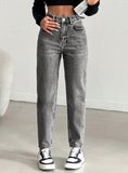 Kadın Yüksel Bel Mom Jean  Pantolon %100 cotton Esneme yok