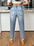 Kadın Yüksel Bel Mom Jean  Pantolon %100 cotton Esneme yok