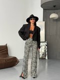 Kadın Yüksek Bel Çapraz Kemer Wide Leg Jean – %100 Pamuk Denim Pantolon