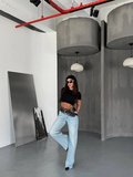 Kadın Yüksek Bel Wide Leg Jean Pantolon – Bol Paça %98 Pamuk Cotton