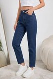 Kadın Yüksel Bel Mom Jean  Pantolon %100 cotton Esneme yok