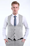 İntersivin Slim Fit 6 Drop Yelekli Takım Elbise