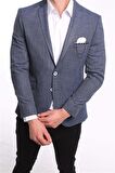 İntersivin 6 Drop Slim Fit Yarım Astarlı  Erkek Blazer Tek Ceket