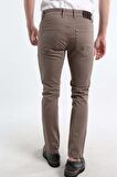 İntersivin Slim Fit Siyah Pamuklu Likralı Vizon Erkek 5 Cep Pantolon