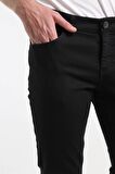 İntersivin Slim Fit Siyah Pamuklu Likralı Siyah Erkek 5 Cep Pantolon