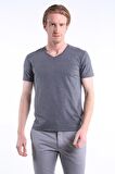 İntersivin Slim Fit Pamuklu V Yaka Erkek T-Shirt