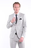 İntersivin Slim Fit 6 Drop Likralı Bej Takım Elbise