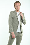 İntersivin Slim Fit 6 Drop Likralı Yeşil Takım Elbise