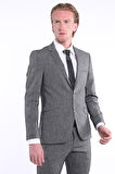 İntersivin Slim Fit 6 Drop Siyah Liralı Takım Elbise