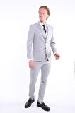 İntersivin Slim Fit 6 Drop Likralı  Yelekli Takım Elbise