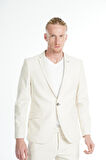 İntersivin Slim Fit 6 Drop Likralı Krem Takım Elbise