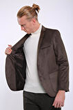 İntersivin 6 Drop Slim Fit Kadife Tam Astar Blazer Erkek Tek Ceket
