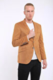 İntersivin 6 Drop Slim Fit Süet Dokulu Tam Astar Blazer Erkek Tek Ceket
