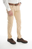 İntersivin Slim Fit Hardal Pamuklu Likralı Günlük Pantolon