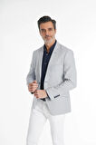  İntersivin Slim Fit Yarım Astarlı Mendilli Erkek Blazer Tek Ceket