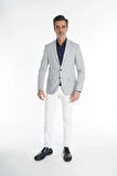  İntersivin Slim Fit Yarım Astarlı Mendilli Erkek Blazer Tek Ceket