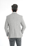 İntersivin Slim Fit Yarım Astarlı Erkek Yazlık Füme Blazer Tek Ceket