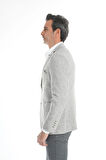 İntersivin Slim Fit Yarım Astarlı Erkek Yazlık Füme Blazer Tek Ceket