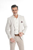İntersivin Slim Fit Yarım Astarlı Erkek Yazlık Toprak Blazer Tek Ceket
