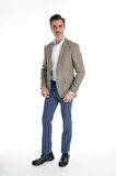 İntersivin Slim Fit Yarım Astarlı Erkek Yazlık Toprak Blazer Tek Ceket