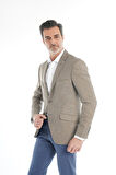 İntersivin Slim Fit Yarım Astarlı Erkek Yazlık Toprak Blazer Tek Ceket