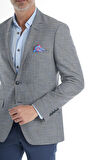 İntersivin Slim Fit Yarım Astarlı Erkek Yazlık Gri Blazer Tek Ceket