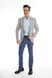 İntersivin Slim Fit Yarım Astarlı Erkek Yazlık Gri Blazer Tek Ceket
