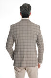 İntersivin Yarım Astarlı Kareli Slim Fit Erkek Tek Ceket