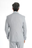 İntersivin Slim Fit İndigo Yelekli Likralı Erkek Takım Elbise