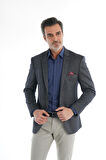 İntersivin Slim Fit Lacivert Erkek Yazlık Blazer Tek Ceket