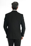 İntersivin 6 Drop Slim Fit Likralı Siyah Erkek Kruvaze Takım Elbise