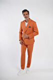 İntersivin Jogger Pantolponlu Erkek Tarçın Kruvaze Takım Elbise