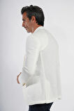 İntersivin Slim Fit Erkek Beyaz Yazlık Blazer Tek Ceket