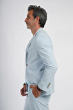 İntersivin Slim Fit Likralı Mikrofiber Kumaş  Mavi Takım Elbise