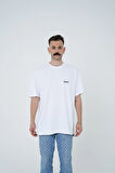 Gracht Nakışlı Oversize Beyaz T-Shirt