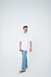 Gracht Ön ve Arka Baskılı Oversize Beyaz T-Shirt