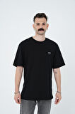 Gracht Baskılı Oversize Siyah T-Shirt