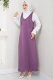 Nehir Örme Jile Elbise Mor HM2389