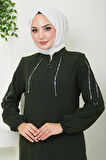 Şeritli Spor Ferace Haki HM2483