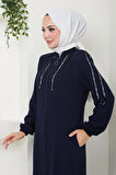 Şeritli Spor Ferace Lacivert HM2483