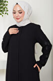 Nihan Kolları Taşlı Ferace Siyah HM2485