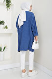 Balon Kol Triko Tunik İndigo HM2519