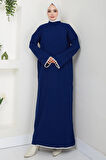 İspanyol Kol Triko Elbise Lacivert HM2523