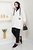 Oversize Buklet Kaban Beyaz HM2657