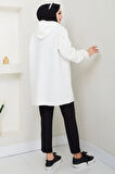 Oversize Buklet Kaban Beyaz HM2657
