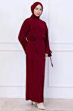 Yandan Bağlamalı Ayrobin Etekli Takım Bordo HM2738
