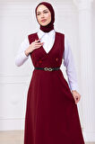 Kemerli Düğmeli Jile Bordo HM2741
