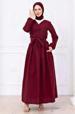 Bağlamalı Etekli Takım Bordo HM2752